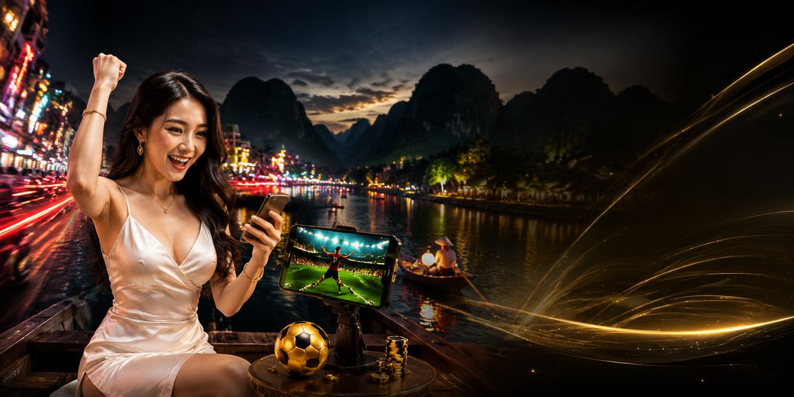 Người chơi cá cược trực tuyến tại Ninh Bình với giao diện khuyến mãi neon hiện đại trên điện thoại